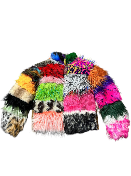 Fur patchwork puffer 1 of 1